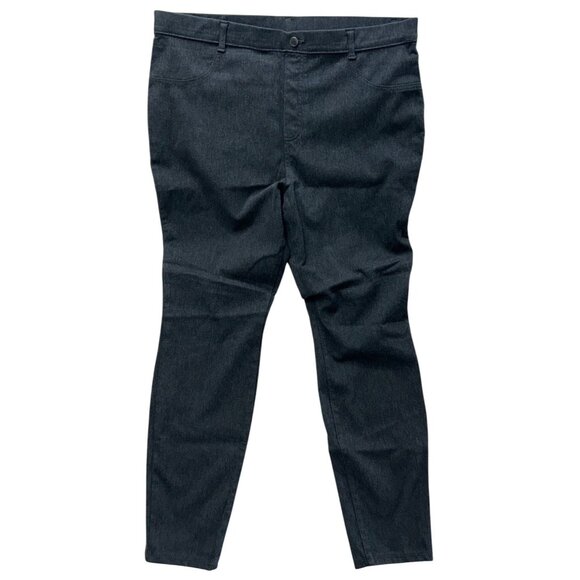 Womens Black Stretch Slim Fit Pants Size 20 Time And Tru Cotton Polyester Blend - Picture 1 of 5